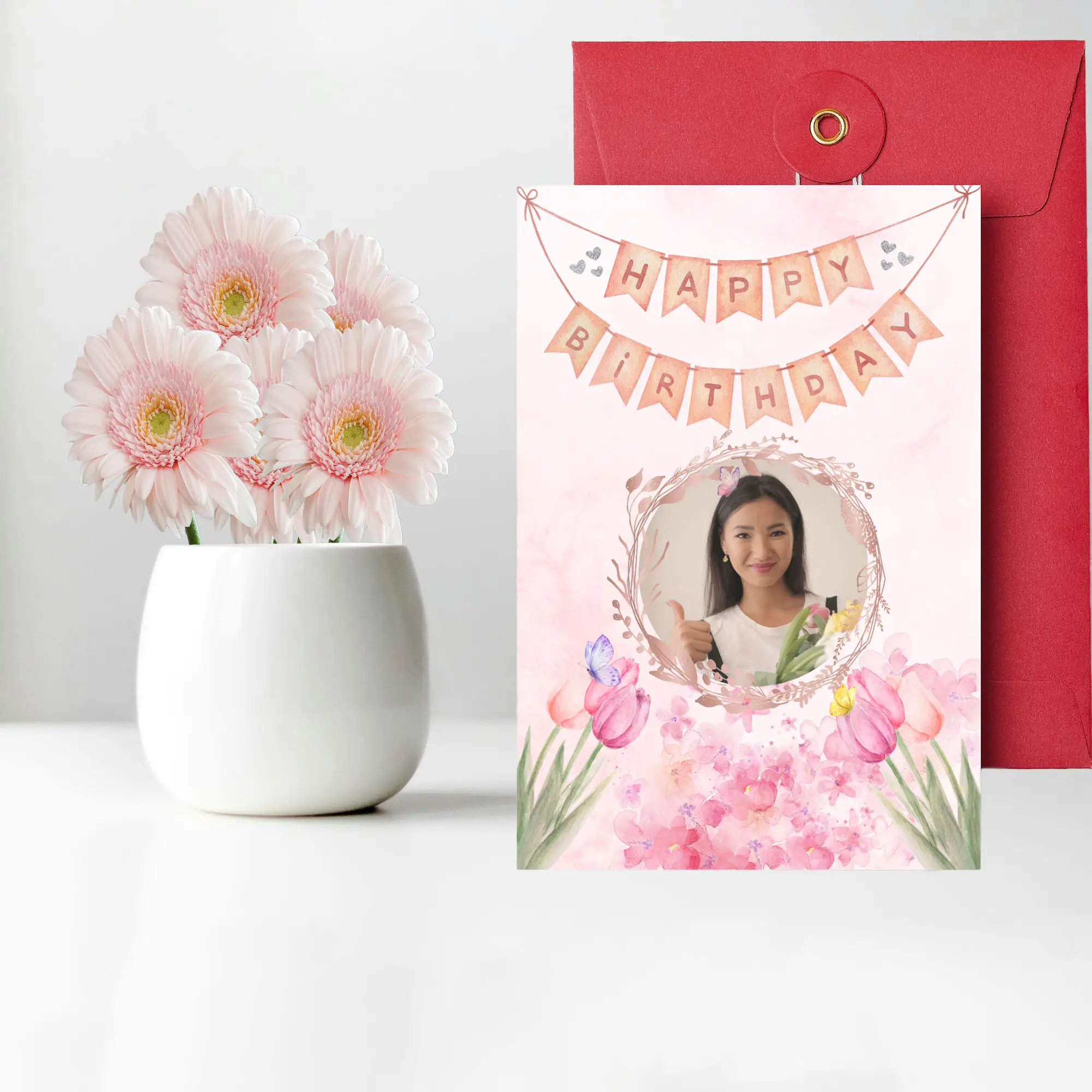 floral birthday card