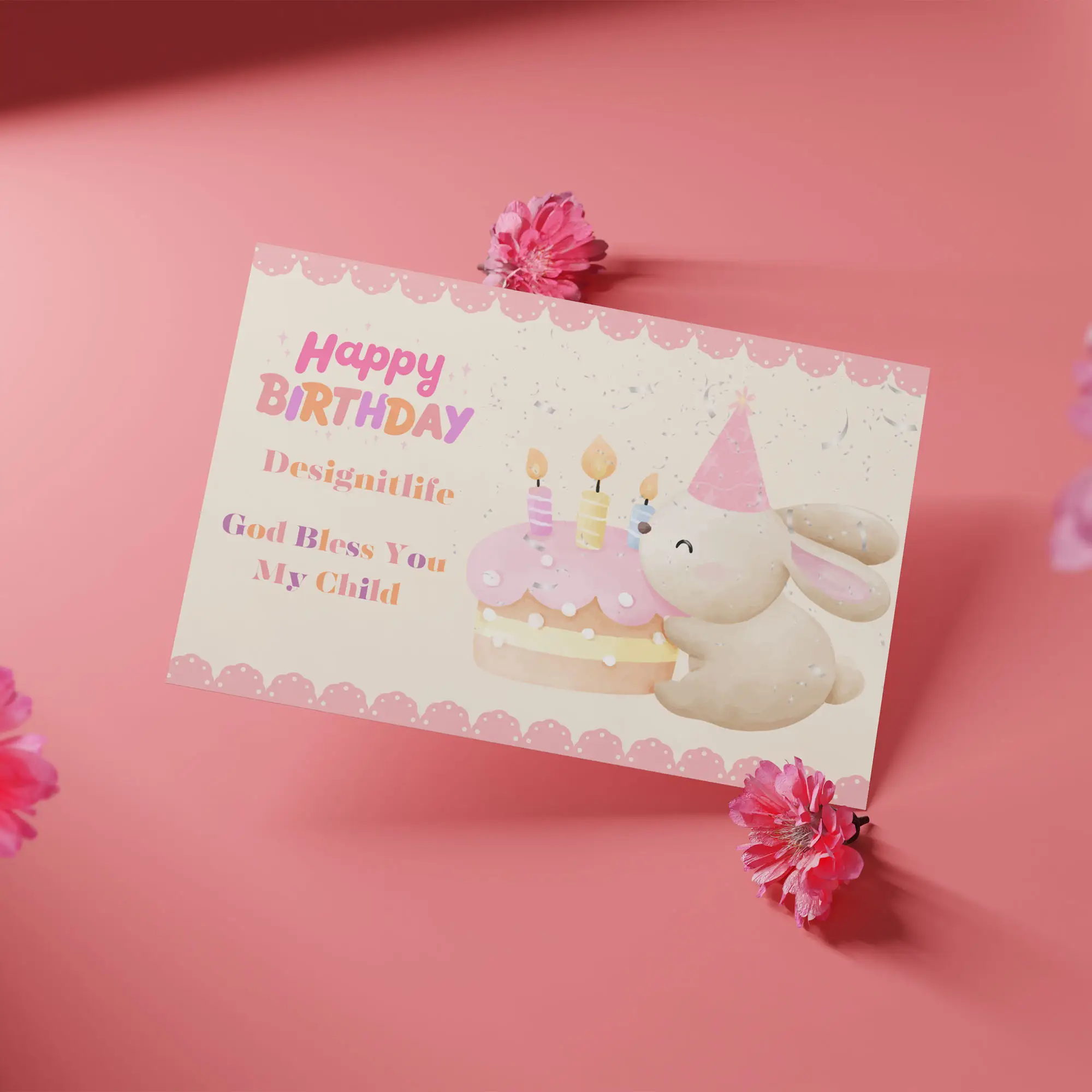 bunny birthday card