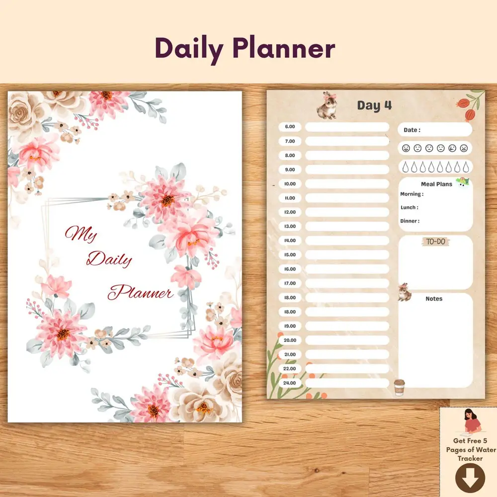 floral daily planner