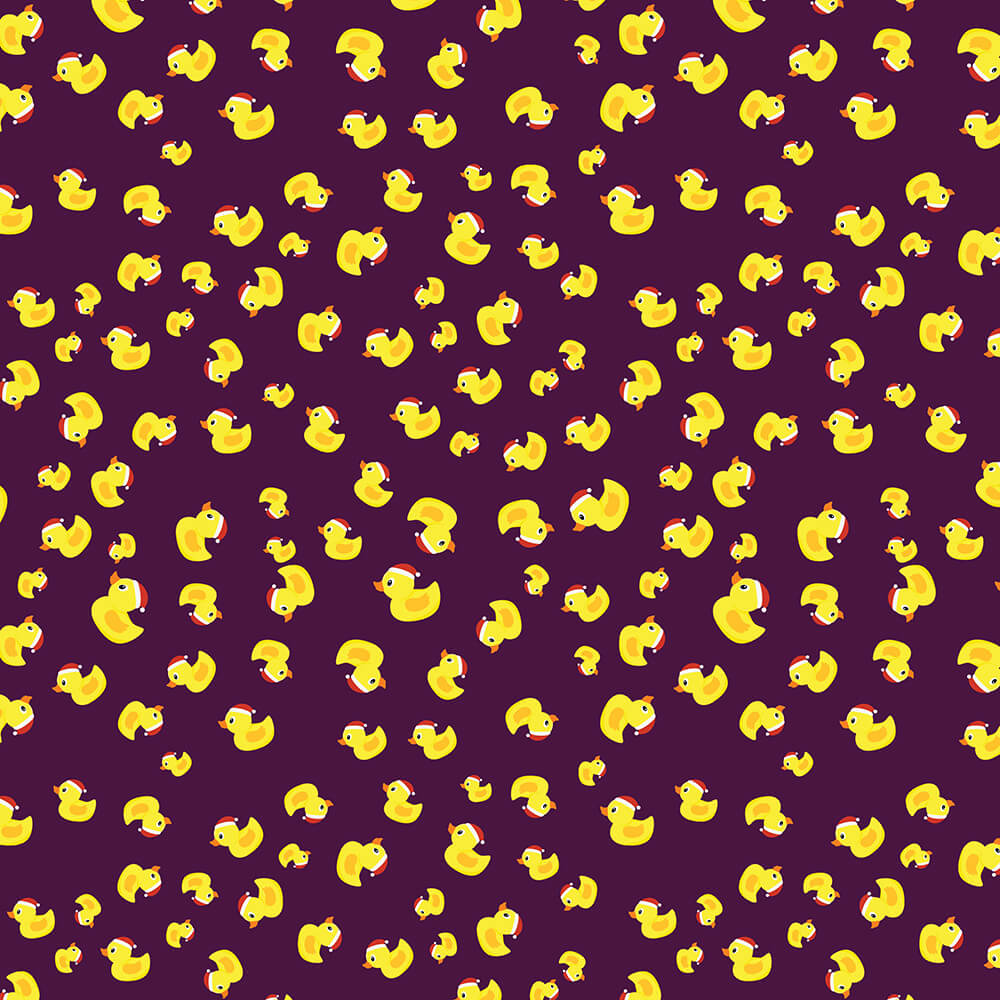 Rubber duck seamless pattern with playful yellow ducks arranged across a colorful background for toddler designs.